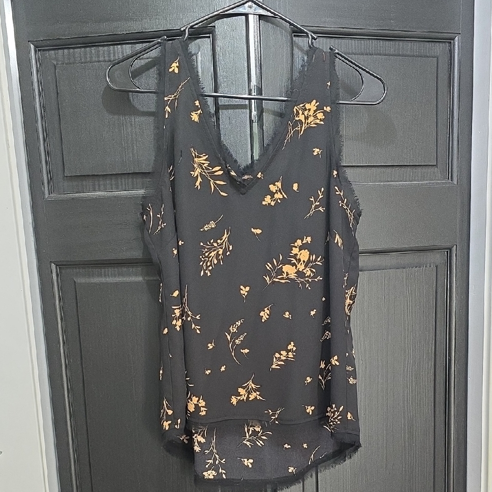 Floral Black Sleeveless Top